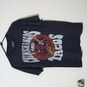 Marvel t-shirt men's size large with marvel character chimichanga and tacos